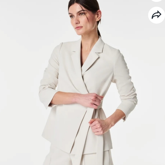 SPANX Jackets & Blazers - Spanx Opacity Crepe Wrap Blazer In Parchment Womens Size XL Minimalist